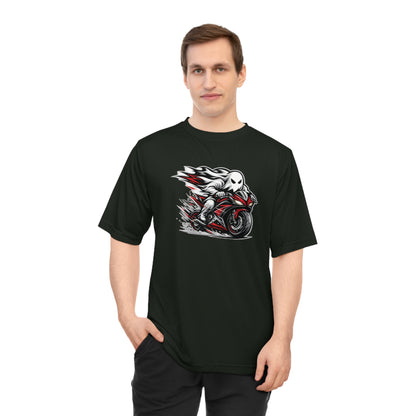 Motorcycle Ghost Rider T‑Shirt — Fast Red Sportbike Graphic