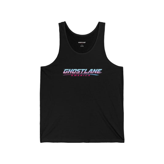 Ghostlane Athletics Retro Logo Tank Top — 80s Vaporwave Fitness Vest