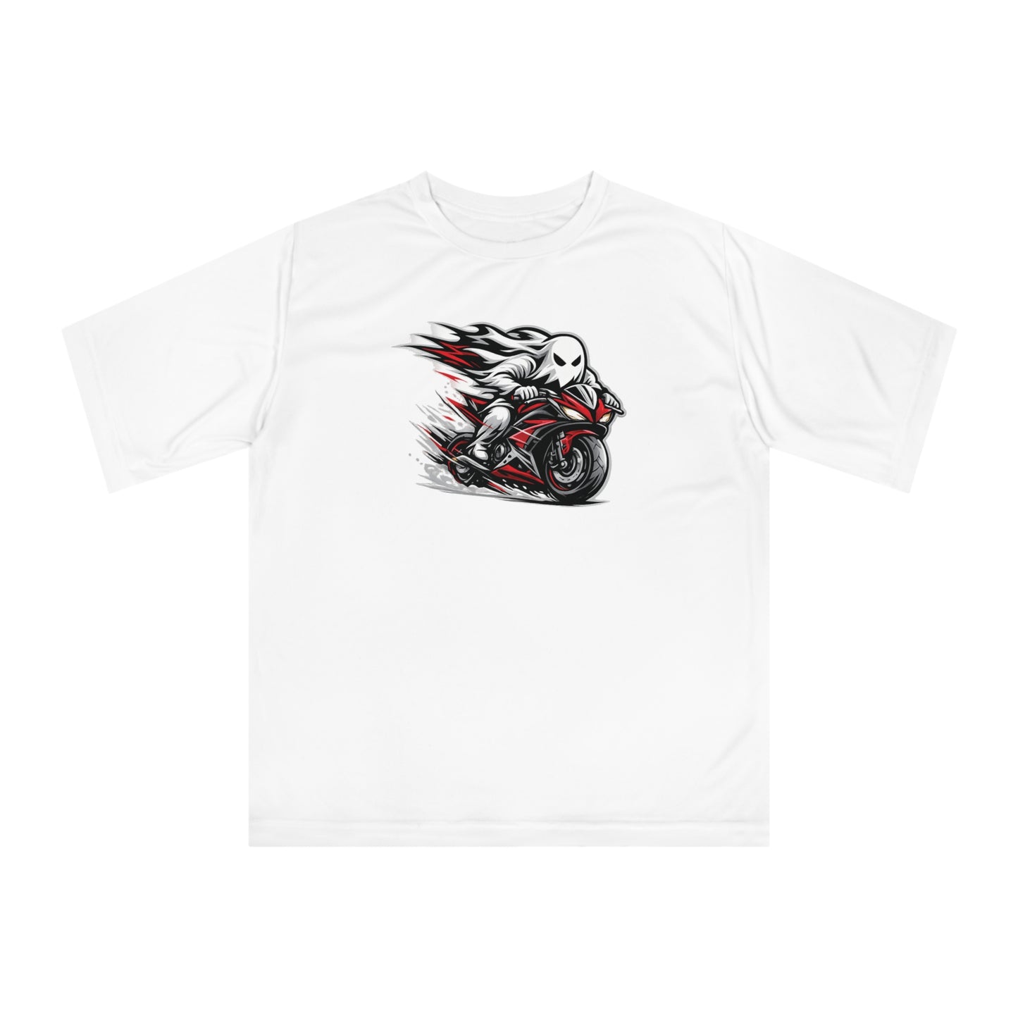Motorcycle Ghost Rider T‑Shirt — Fast Red Sportbike Graphic