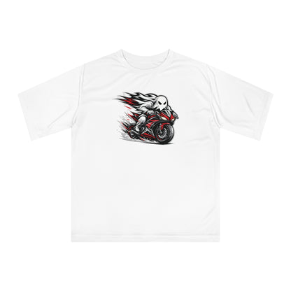 Motorcycle Ghost Rider T‑Shirt — Fast Red Sportbike Graphic