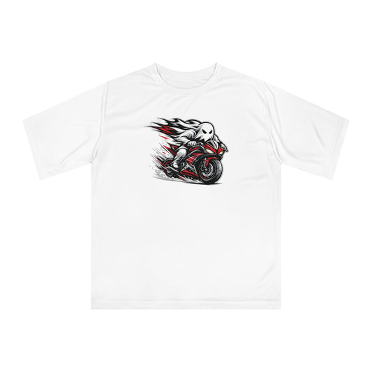 Motorcycle Ghost Rider T‑Shirt — Fast Red Sportbike Graphic