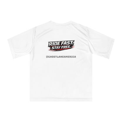 Motorcycle Ghost Rider T‑Shirt — Fast Red Sportbike Graphic