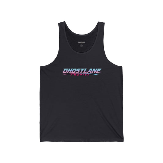 Ghostlane Athletics Retro Logo Tank Top — 80s Vaporwave Fitness Vest