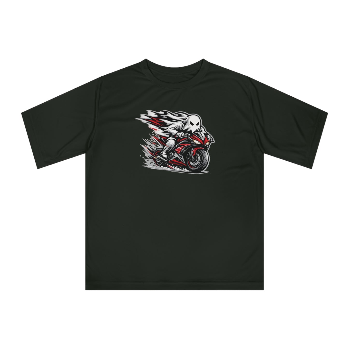 Motorcycle Ghost Rider T‑Shirt — Fast Red Sportbike Graphic