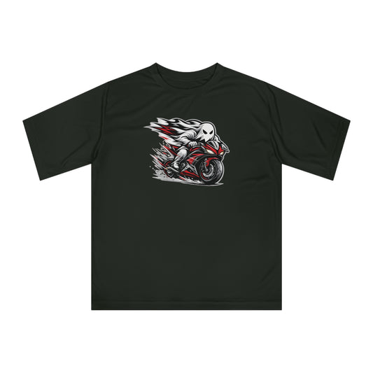 Motorcycle Ghost Rider T‑Shirt — Fast Red Sportbike Graphic