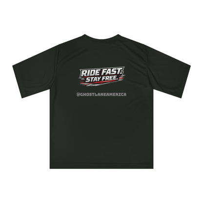 Motorcycle Ghost Rider T‑Shirt — Fast Red Sportbike Graphic
